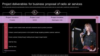 J4 Project Deliverables For Business Proposal Of Radio Air Services