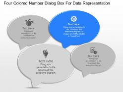 Ja four colored number dialog box for data representation powerpoint template