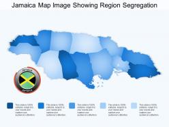 Jamaica map image showing region segregation