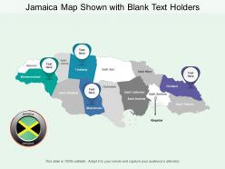 Jamaica map shown with blank text holders