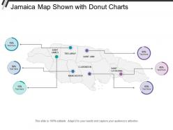 Jamaica map shown with donut charts