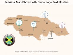 Jamaica map shown with percentage text holders