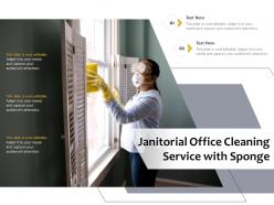 Janitorial office cleaning service with sponge