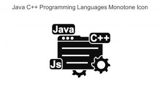 Java C Plus Plus Programming Languages Monotone Icon In Powerpoint Pptx Png And Editable Eps Format