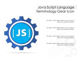 Java script language terminology gear icon