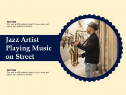 Jazz artist playing music on street