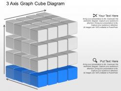 Jb 3 axis graph cube diagram powerpoint template
