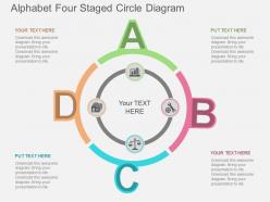 Jb alphabet four staged circle diagram flat powerpoint design