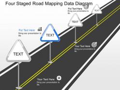 Jb four staged road mapping data diagram powerpoint template