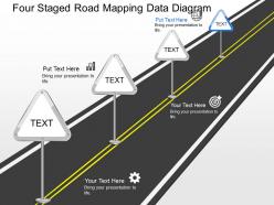 Jb four staged road mapping data diagram powerpoint template