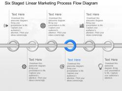 Jb six staged linear marketing process flow diagram powerpoint template