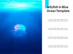 Jellyfish In Blue Ocean Template