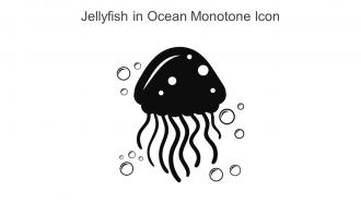 Jellyfish In Ocean Monotone Icon In Powerpoint Pptx Png And Editable Eps Format