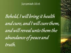 Jeremiah 33 6 them enjoy abundant peace powerpoint church sermon