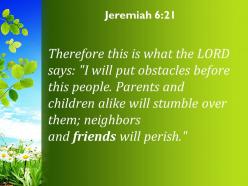 Jeremiah 6 21 obstacles before this people powerpoint church sermon