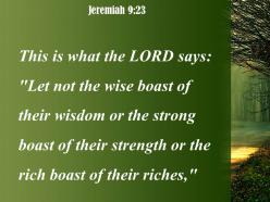 Jeremiah 9 23 the strong boast of their strength powerpoint church sermon
