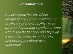 Jeremiah 9 4 every friend a slanderer powerpoint church sermon