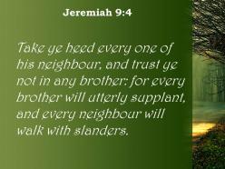 Jeremiah 9 4 every friend a slanderer powerpoint church sermon