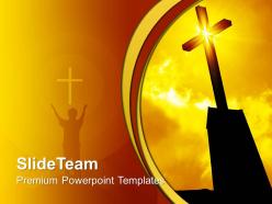 Jesus christ bible powerpoint templates religious cross sunrise sunset chart ppt slides