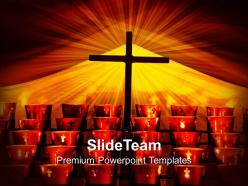 Jesus christ images powerpoint templates crucifix and candles religion company ppt designs