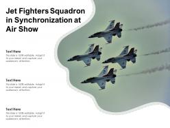 Jet fighters squadron in synchronization at air show