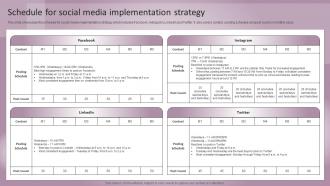 Jewelry Business Plan Schedule For Social Media Implementation Strategy BP SS