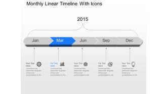 Jf monthly linear timeline with icons powerpoint template