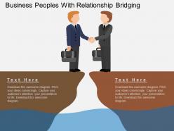 Jg business peoples with relationship bridging flat powerpoint design