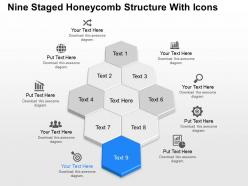 Jg nine staged honeycomb structure with icons powerpoint template