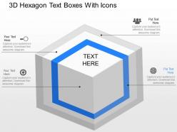Jh 3d hexagon text boxes with icons powerpoint template