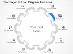 Jh ten staged ribbon diagram and icons powerpoint template
