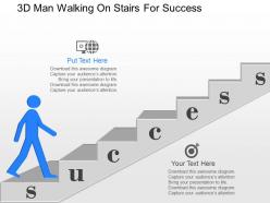 Ji 3d man walking on stairs success achivement powerpoint template