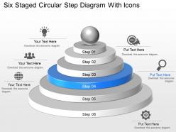 Ji six staged circular step diagram with icons powerpoint template