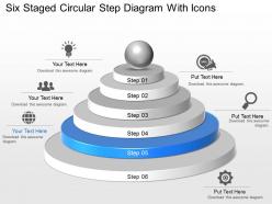 Ji six staged circular step diagram with icons powerpoint template