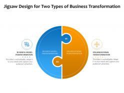 Jigsaw design for two types of business transformation
