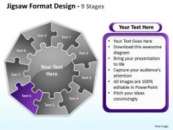 Jigsaw format design 9 stages powerpoint templates graphics slides 0712