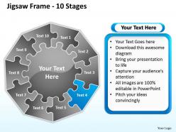 Jigsaw frame 10 stages powerpoint templates graphics slides 0712