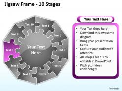 Jigsaw frame 10 stages powerpoint templates graphics slides 0712
