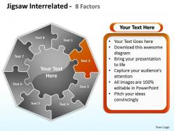 Jigsaw interrelated 8 factors powerpoint templates graphics slides 0712