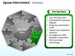 Jigsaw interrelated 8 factors powerpoint templates graphics slides 0712