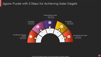 Jigsaw Puzzle With 5 Steps For Achieving Sales Targets
