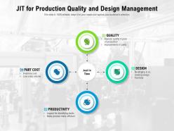 Jit for production quality and design management