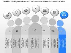Jj 3d men with speech bubbles and icons social media communication powerpoint template