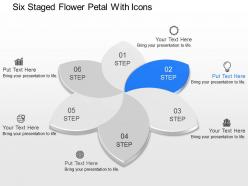 Jj six staged flower petal with icons powerpoint template