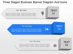 Jj three staged business banner diagram and icons powerpoint template