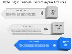 Jj three staged business banner diagram and icons powerpoint template