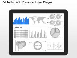 Jk 3d tablet with business icons diagram powerpoint template