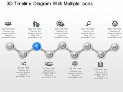 Jk 3d timeline diagram with multiple icons powerpoint template