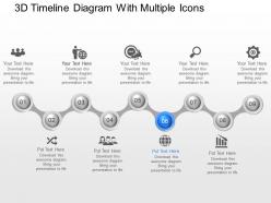 Jk 3d timeline diagram with multiple icons powerpoint template