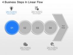 Jl 4 business steps in linear flow powerpoint template
